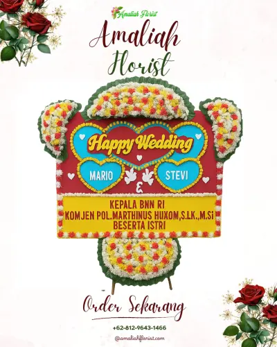 Karangan Papan Bunga Pernikahan di Cibaduyut